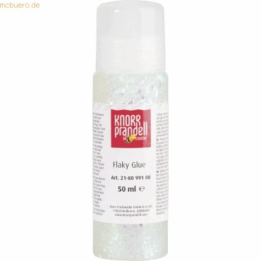 Abbildung von 6 x Knorr prandell Glitzerfarbe Flaky Glue 50ml weiß