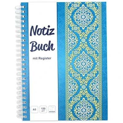 Abbildung von RNKVERLAG 46504 Notizbuch mit Register A Z, „Blue Orient“ in DIN A5 48 Blatt 120 g/m², 1 Stück