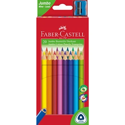 Abbildung von 4 x Faber Castell Buntstift Trangular Jumbo sortiert VE=20 Stück Karto