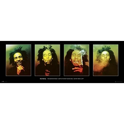 Abbildung von Close Up Bob Marley Langbahnposter 4 Verschiedene Abbildungen (158cm x 53cm) + Ü Poster