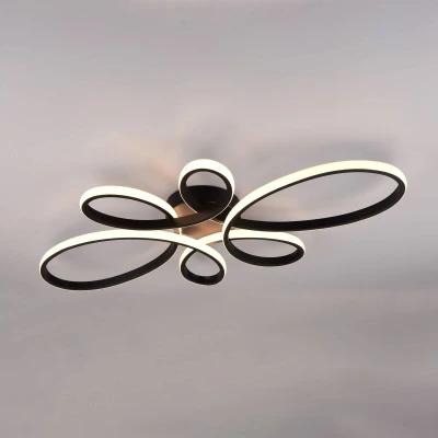 Abbildung von LED Deckenleuchte Fly, schwarz matt, 3.000 K, 83 cm x 45