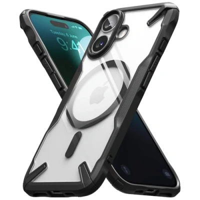 Abbildung von Ringke Fusion X Magnetic Case [Kompatibel mit MagSafe] für iPhone 16 Hülle, Robuster Bumper Stoßfest Anti Kratzer Langlebig Schutz Handyhülle Magnet Ladegerät/Zubehör Black
