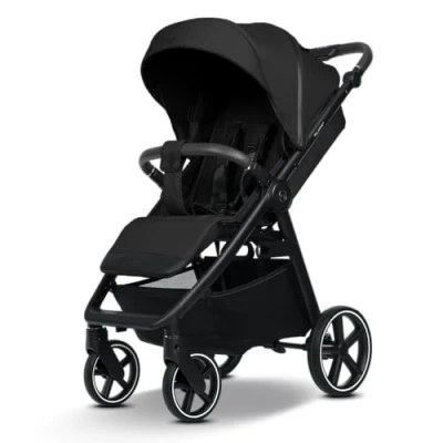 Abbildung von my junior® PLIA² großer Komfortbuggy mit Luftkammerreifen, Einhand Faltmechanismus, einstellbare Federung, XXL Einkaufskorb &amp; Verdeck, Belüftung, inkl. Getränkehalter + Tragegurt (Ink Stone)