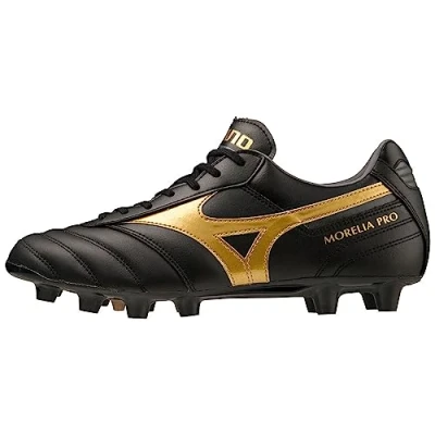 Abbildung von Mizuno Morelia II PRO Fußballschuh Nocken, Herren, Größe: 45, Black/gold/dark shadow Schuhe