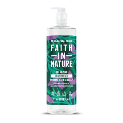Abbildung von Faith In Nature 1L Natural Lavender &amp; Geranium Conditioner, Soothing, Vegan Cruelty Free, No SLS or Parabens, For Normal to Dry Hair