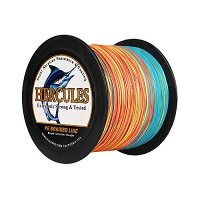 Abbildung von HERCULES Super Cast 100m 2000m Yards Geflochtene Angelschnur 10lb 300lb Test für Salzwasser Süßwasser PE Geflecht Fischdraht Superline 8 Stränge