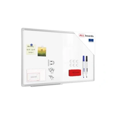Abbildung von ALLboards Magnetisches Whiteboard 80x50cm Magnettafel mit Aluminiumrahmen Premium EXPO und Stifteablage, Weiß Magnetisch Tafel, Trocken Abwischbar, Wiederbeschreibbar Weißtafel