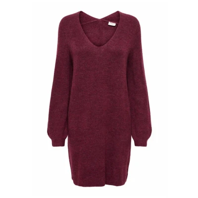 Abbildung von JDY Jdyelanora Vneck NOOS Strickkleid, Damen, Größe: Small, Cabernet