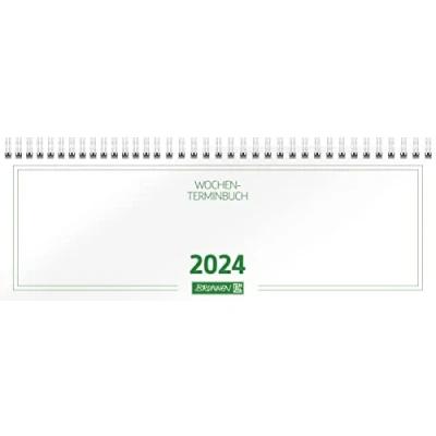 Abbildung von BRUNNEN Wochenkalender Modell 772 2024 2 Seiten = 1 Woche Blattgröße 29,7 x 10,5 cm weiß