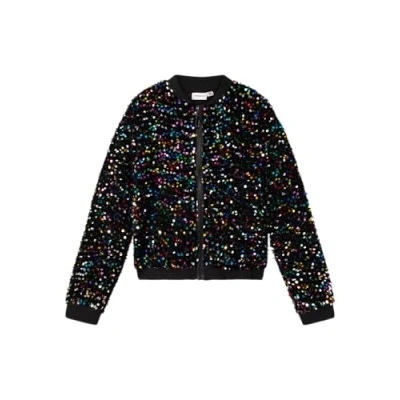 Abbildung von NAME IT Mädchen Nkfrunica Ls Bomber Bomberjacke, Black/Detail:Multi, 110