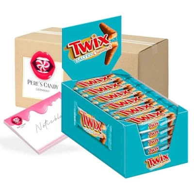 Abbildung von Twix Salted Caramel (30 x 46 g) Schokoriegel mit Kaubonbon Geschenk von Pere&#039;s Candy