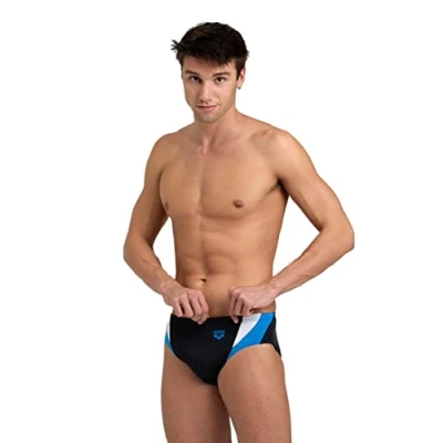 Abbildung von ARENA Herren Men&#039;s Panel Swim Briefs, Black turquoise white, 50 EU