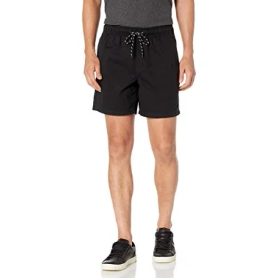 Abbildung von Amazon Essentials Herren Shorts mit Kordelzug und 15 cm Innenbeinlänge, Schwarz, XXL