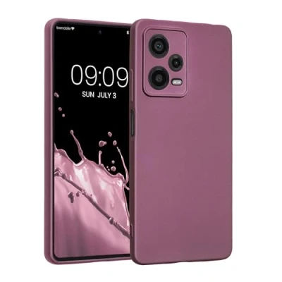 Abbildung von kwmobile Handyhülle kompatibel mit Xiaomi Redmi Note 12 Pro 5G Hülle weiche Silikon Case metallisch schimmernd in Metallic Lavendel