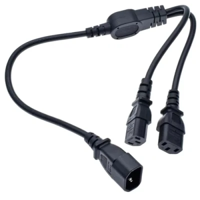 Abbildung von YCYUYUFUNS IEC Y Kabel IEC320 C14 zu 2 x C13 Splitter auf buchse für Computer, TV, PC, Monitor