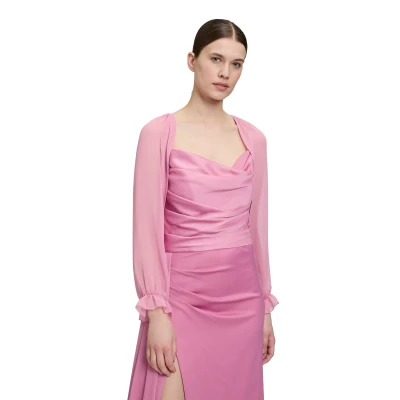 Abbildung von Vera Mont Boleromit GEKRÄUSELTEM Ausschnitt Leichte Jacke, Damen, Größe: 42, Perfect rose