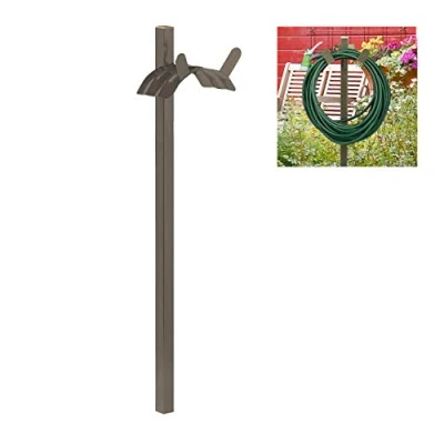 Abbildung von Relaxdays Schlauchhalter freistehend, für 61m Schlauch, Stahl, Stabiler Gartenschlauchständer, HBT 108x26x18cm, olivgrau