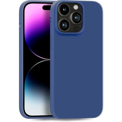 Abbildung von MyGadget Hülle kompatibel mit iPhone 14 Pro Max robuste Silikon Schutzhülle TPU Case Slim Silikonhülle Back Cover Ultra Kratzfest Handyhülle matt Dunkelblau