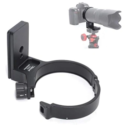 Abbildung von iShoot Stativring Stativschelle Objektiv Montage Stativ Stützring für Tamron 70 210mm f/4 Di VC USD Lens A034, Halterungsring Halterung ist Arca Swiss Fit Kameraplatte Schnellwechselplatte