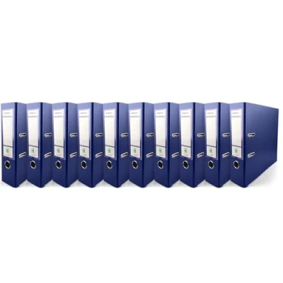 Abbildung von Netuno 10x Akten Ordner Dunkelblau DIN a4 Ekobox 2 Ring Mechanik Ringorder 8cm Kunststoff breit Büroordner Plastikordner Briefordner Ringmappe breiter Aktenordner PP farbig