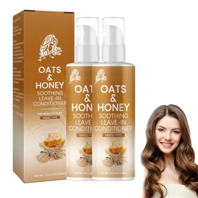 Abbildung von Eelhoe Hafer und Honig Leave In Conditioner, Magic Hair Care Smoothing Conditioner for Repair Damaged (2pcs)