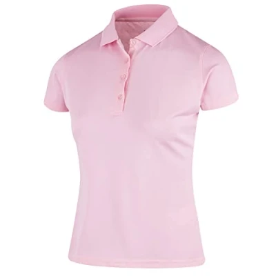 Abbildung von Island Green IGLTS1851 Damen Essentials Stretch Atmungsaktives Micro Pique Golf Poloshirt, Candy Rosa, EU 36