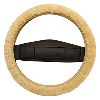 Abbildung von Reissner Lammfelle LERA 15 GOB Lenkradbezug Lenkradschoner Lenkradhülle für Auto und Wohnmobil Echtes Merino Lammfell Florhöhe 15mm passend ⌀40cm Anti Rutsch Farbe gobi