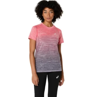 Abbildung von Asics Seamless SS Sport Tshirt, Damen, Größe: Small, Coral reef/greyish purple