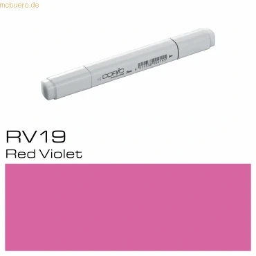 Abbildung von COPIC Classic Marker Typ RV 19, Red Violet, professioneller Layoutmarker, mit einer breiten und feinen Spitze