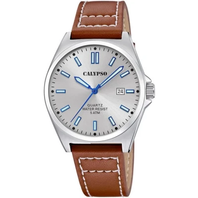 Abbildung von Calypso K5868/2 Herrenuhr Quarz mit Lederband Braun