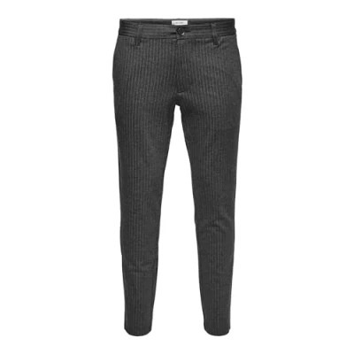 Abbildung von Only &amp; Sons Onsmark Stripe GW 3727 NOOS Chino, Herren, Größe: 34x34, Dark grey melange