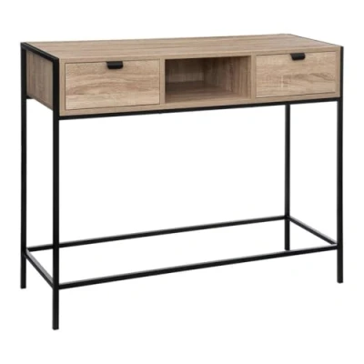 Abbildung von 5 five simply smart Konsolentisch mit 2 Schubladen, Holzoptik, Schwarz Aliaj