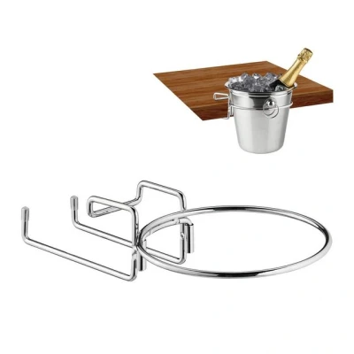 Abbildung von Relaxdays Champagnerkühler, Sekthalter, Kaltweinflaschenhalter für Tisch, 18 m Ø, platzsparend, Cava, Eisen, Silber