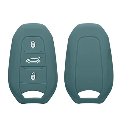 Abbildung von kwmobile Autoschlüssel Silikon Hülle kompatibel mit Peugeot Citroen 3 Tasten Smartkey (nur Keyless Go) Schlüsselhülle in Arctic Night