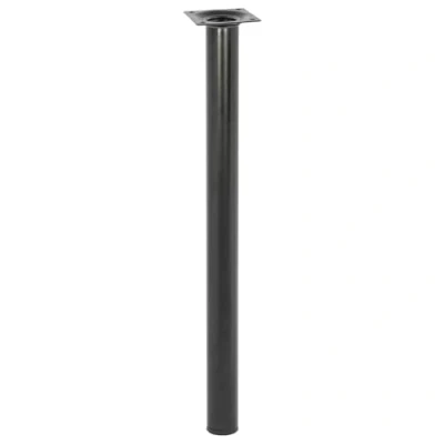 Abbildung von WAGNER Möbelbein/Tischbein/Möbelfuß Classic Retro Ø 30 x 400 mm, integrierte Anschraubplatte 60 Innengewinde 10 Stahl pulverbeschichtet schwarz 12104001