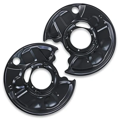 Abbildung von ATEC Germany 2x Ankerblech hinten links &amp; rechts Spritzbelch Deckblech für Bremsscheibe Kompatibel mit MERCEDES 124er C Klasse (W202)(S202), CLK, E (W124)(W210)(A124)(C124)(S124), SL, SLK