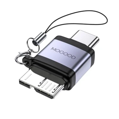 Abbildung von MOGOOD USB C Stecker auf Micro B Adapter, USB3.0 Daten Ladekonverter Adapter für Externe Festplatten SSD Laufwerk (1 Pack)