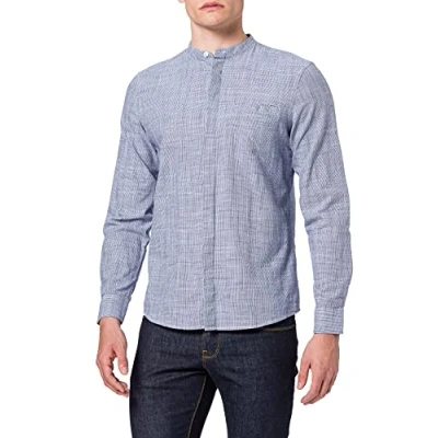 Abbildung von Casual Friday Herren Anton LS CN Structured Shirt Hemd, 193923_Navy Blazer, M