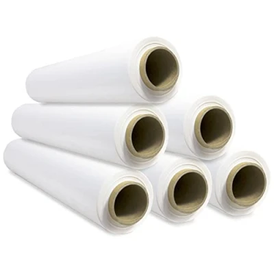 Abbildung von Stretch Verpackungsfolie, weiße Kunststofffolie zum Verpacken, schützende Kunststoffrolle für Versand und Umzug, Rolle von 50 cm bis zu 400 m dehnbar Ofituria (6 Stück)