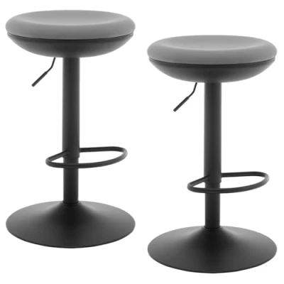 Abbildung von WOLTU Barhocker 2er Set, Hocker höhenverstellbar drehbar, Barstuhl Tresenhocker Bistrohocker, Drehhocker mit Fußstütze Metallgestell, für Bar Kücheninsel, Netzgewebe, Grau, BH414gr 2