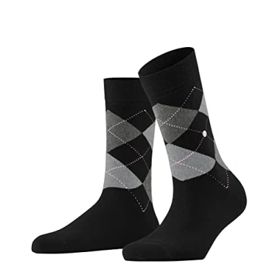 Abbildung von Burlington Damen Socken Queen W SO Baumwolle gemustert 1 Paar, Schwarz (Black Aqua 3012) neu umweltfreundlich, 41 45