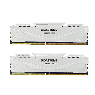 Abbildung von 【DDR4 RAM】 GIGASTONE Game PRO 16GB Kit(2x8GB) DDR4 3200MHz PC4 25600 CL16 18 40 Intel XMP 2.0 AMD Ryzen 1.35V UDIMM 288Pin Nicht ECC ungepuffert Desktop Hochleistung Arbeitsspeicher Weiß