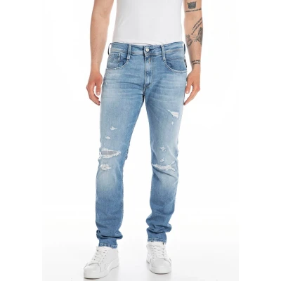Abbildung von Replay Anbass Pants Jeans Slim Fit, Herren, Größe: 33x36, Blue