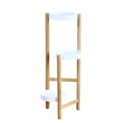 Abbildung von Kesper Blumenständer, Material: FSC zertifizierter Bambus, Maße: B: 28 x H: 70 T: 34cm, Farbe: Natur/weiß 17275
