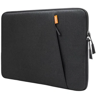 Abbildung von JETech Laptoptasche Hülle für 13,3 Zoll MacBook Air/Pro, 14 Pro M4/M3/M2/M1 2021 2024, 13 13.6 Notebook, Wasserdicht Laptophülle Laptop Sleeve mit Zubehörtasche (Schwarz)
