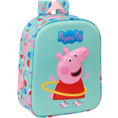 Abbildung von PEPPA PIG 3D Kindergartenrucksack, anpassbar an den Wagen, einfache Reinigung, ideal für Kinder verschiedener Altersgruppen, bequem und vielseitig, Qualität Widerstandsfähigkeit, 22 x 10 27 cm,