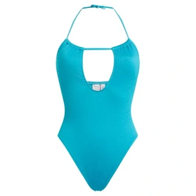 Abbildung von Calvin Klein Swimwear Plunge ONE Piece Badeanzug, Damen, Größe: Small, Adriatic blue