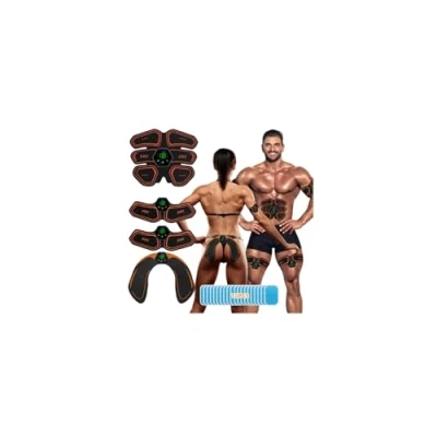 Abbildung von iWarmbase EMS Trainingsgerät, Bauchmuskeltrainer Elektrisch, 6 Modi &amp; 19 Intensitäten Bauchtrainer, Ganzkörper ABS/Bauch/Arm/Bein/Po Trainer