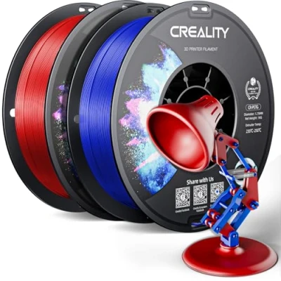 Abbildung von Creality PETG Filament 1.75mm, Hohe Präzision, Starke Zähigkeit, Geruchlos, Besserer Fluss, 2kg 3D Drucker Filament, 1.75mm Maßgenauigkeit +/ 0.03mm, Rot+Blau