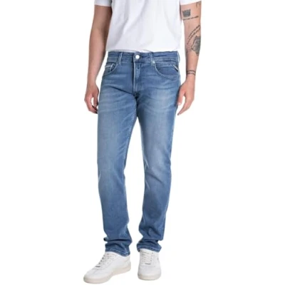 Abbildung von Replay Herren Jeans Grover Straight Fit mit Comfort Stretch, Medium Blue 009 (Blau), 31W / 34L